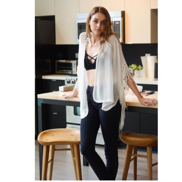 Last 1 New Tangier Boho Macrame Kimono Cardi - Picture 5 of 9